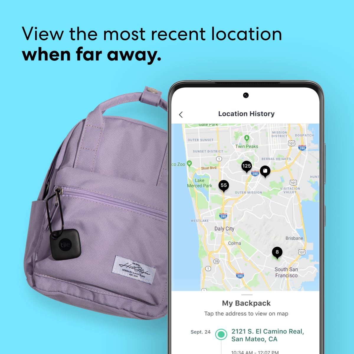 Tile Mate 1-Pack. Black. Bluetooth Tracker, Keys Finder and Item Locator for Keys, Bags and More; Up to 250 ft. Range. Water-Resistant. Phone Finder. iOS and Android Compatible.