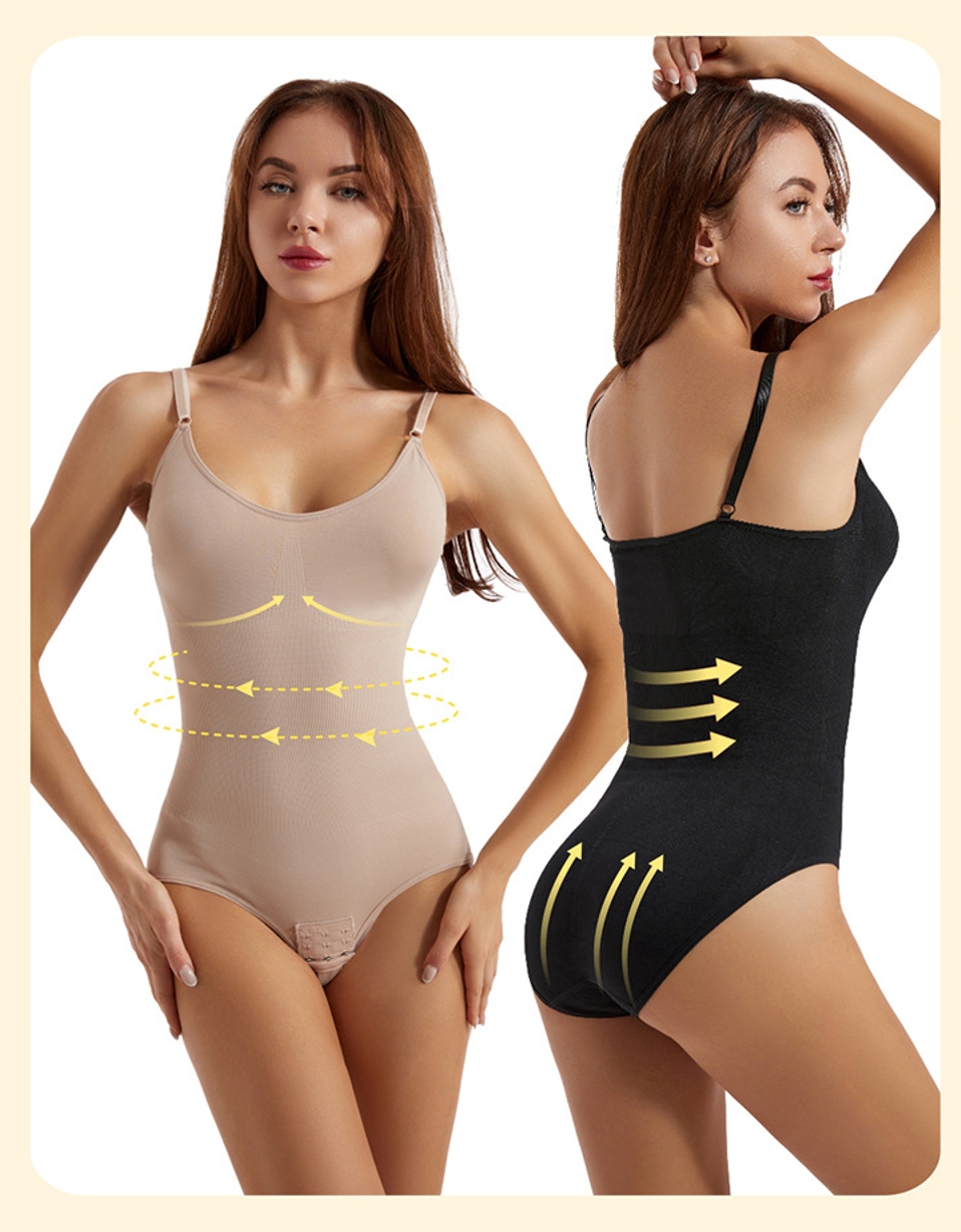 2PCS   Sling one-piece shapewear with lifting arms, abdomen tightening, triangular buckle opening, female postpartum shaping waist, waist shaping, and belly tightening