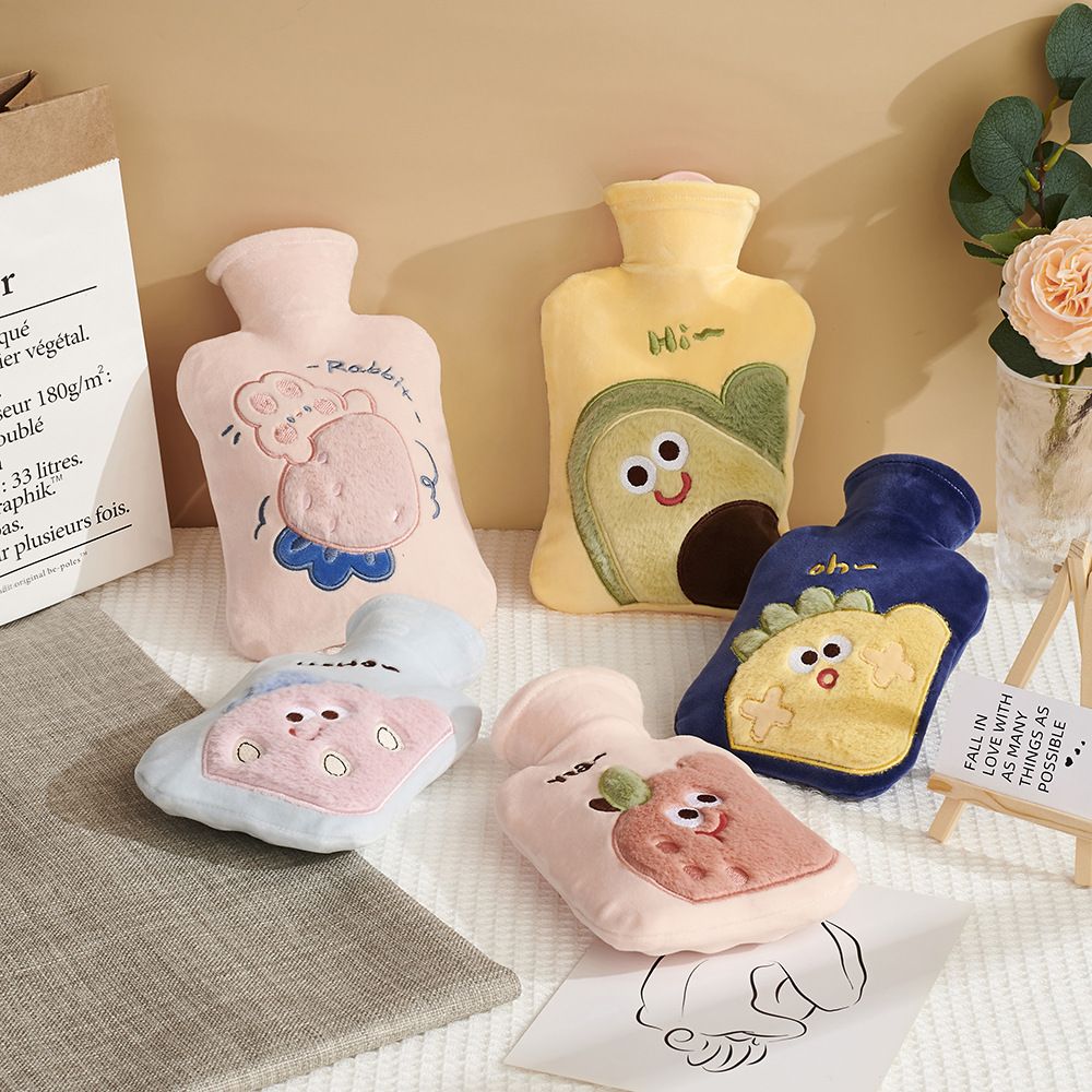 1000ml Hot Water Bag With Cloth Cover Hot Water Bottle Cute Portable Hotwater Warmer Screw Foot & Hand Care