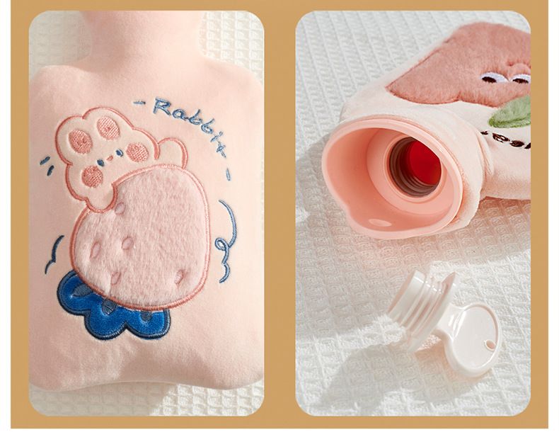 1000ml Hot Water Bag With Cloth Cover Hot Water Bottle Cute Portable Hotwater Warmer Screw Foot & Hand Care