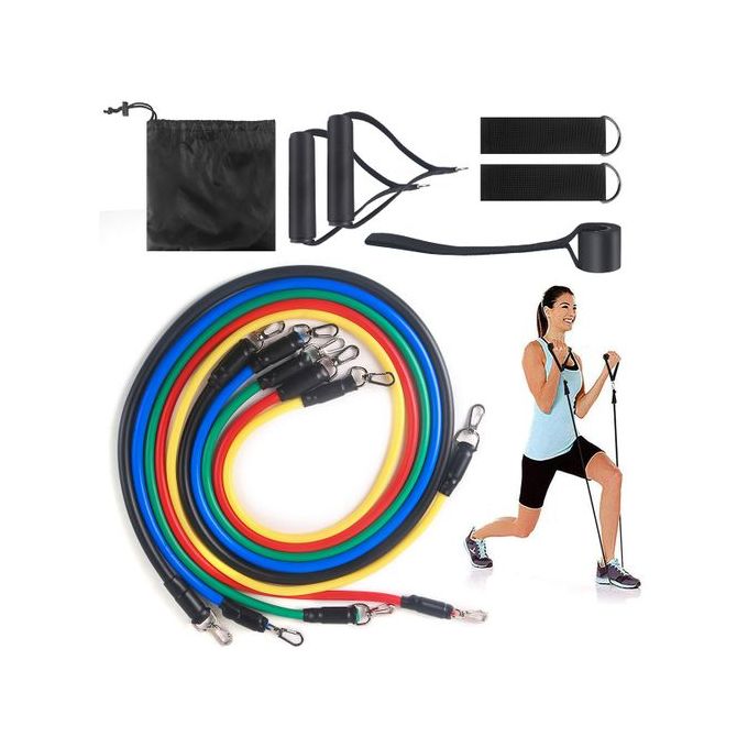 11 Pcs/Set Resistance Exercising Band/Yoga Rope Pull Puller Set Muscle Training Band Stretch Set