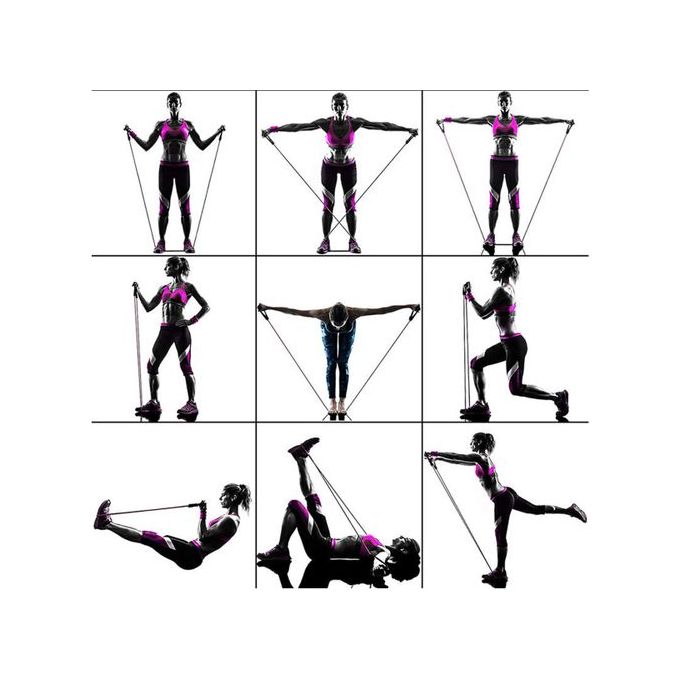 11 Pcs/Set Resistance Exercising Band/Yoga Rope Pull Puller Set Muscle Training Band Stretch Set