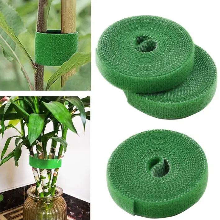 3 Rolls Green Garden Twine Plant Ties Nylon Plant Bandage Garden Hook Loop Bamboo Cane Wrap Support Garden Accessories