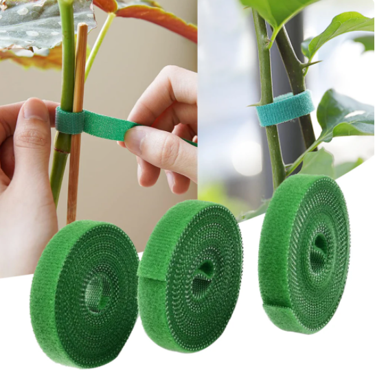 3 Rolls Green Garden Twine Plant Ties Nylon Plant Bandage Garden Hook Loop Bamboo Cane Wrap Support Garden Accessories