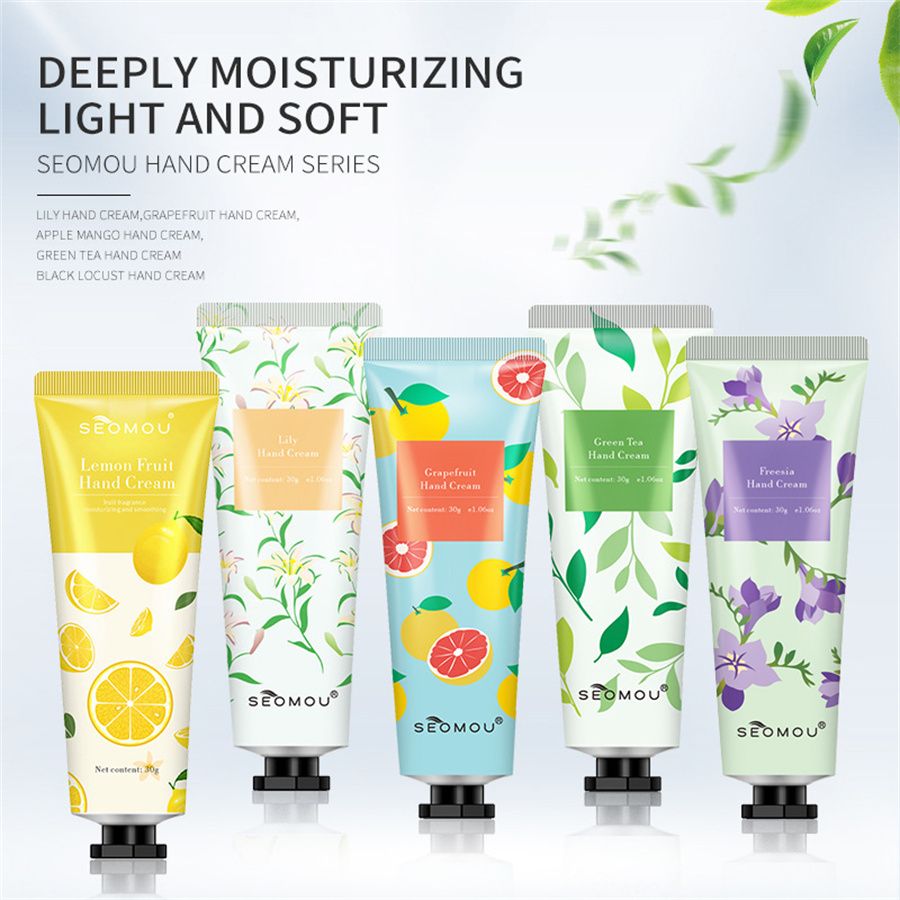 5 Pack Hand Cream for Dry Cracked Hands Natural Plant Fragrance Hand Lotion Moisturizing Hand Care Cream