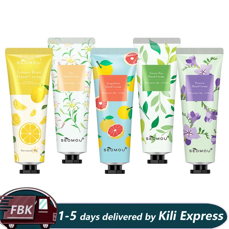 5 Pack Hand Cream for Dry Cracked Hands Natural Plant Fragrance Hand Lotion Moisturizing Hand Care Cream