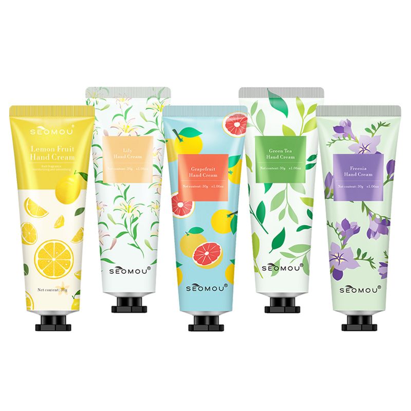 5 Pack Hand Cream for Dry Cracked Hands Natural Plant Fragrance Hand Lotion Moisturizing Hand Care Cream
