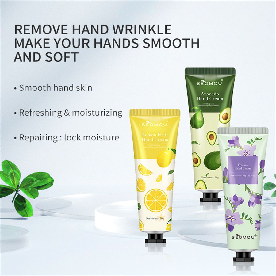 10 PCS Hand Cream Moisturizing and Smooth Hands Containing Freesia Lily Orange Grapefruit Strawberry Essential Oil Suitable For Daily Skin Care