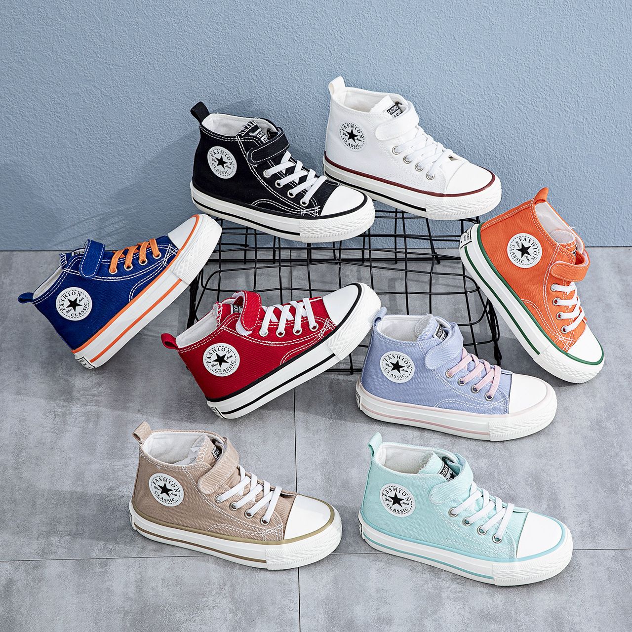 Children's Shoes High Top Canvas Shoes  Outdoor Sports Leisure Shoes for Four Seasons