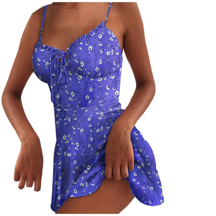 Floral European and American Dresses, Summer Sweet Sexy Retro Dresses, Beach Style Printed Dresses, Cool Fashion Skirts for Women