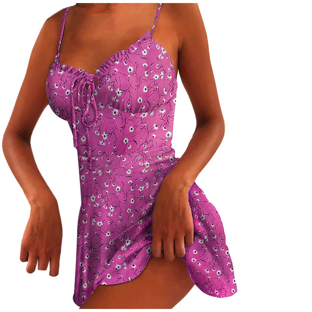 Floral European and American Dresses, Summer Sweet Sexy Retro Dresses, Beach Style Printed Dresses, Cool Fashion Skirts for Women