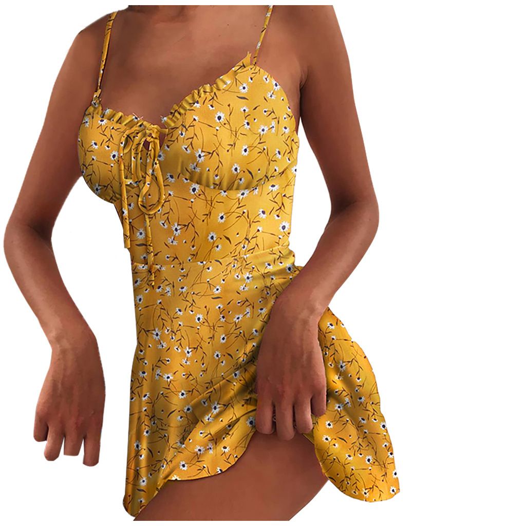 Floral European and American Dresses, Summer Sweet Sexy Retro Dresses, Beach Style Printed Dresses, Cool Fashion Skirts for Women