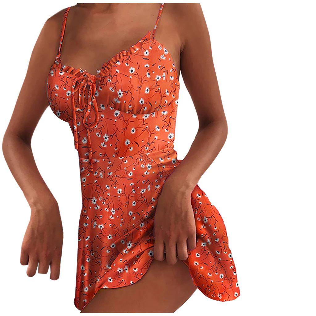 Floral European and American Dresses, Summer Sweet Sexy Retro Dresses, Beach Style Printed Dresses, Cool Fashion Skirts for Women