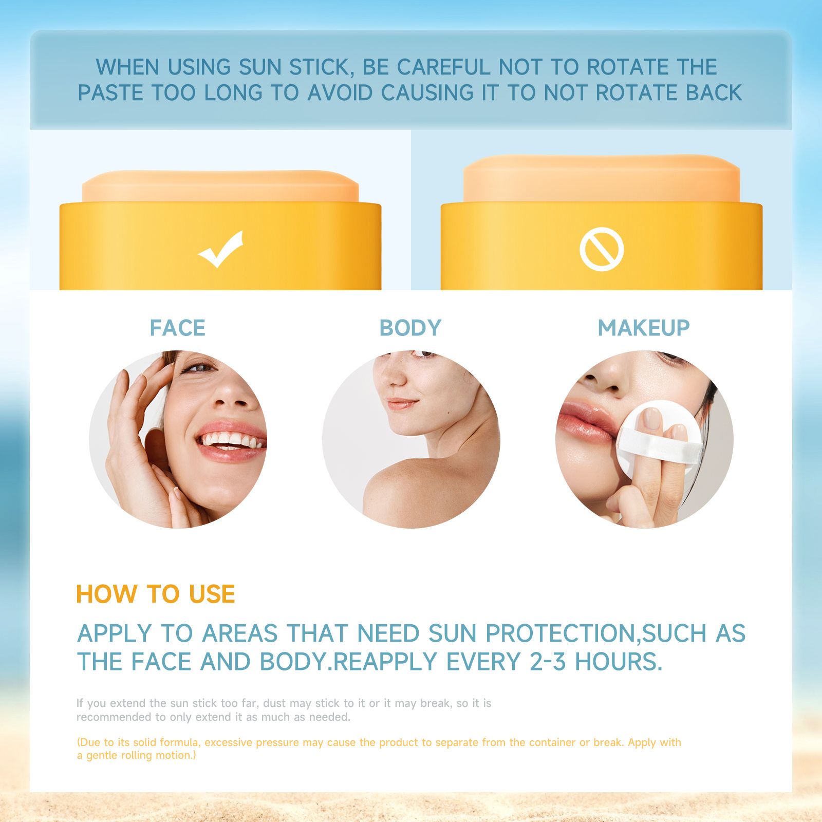 16G Cotton Soft Skin Care Sunscreen and Aftersun Sun Stick with SPF50+ PA++++ effortlessly smooth Sun care Universal sunscreen sticks European and American best-selling sunscreen