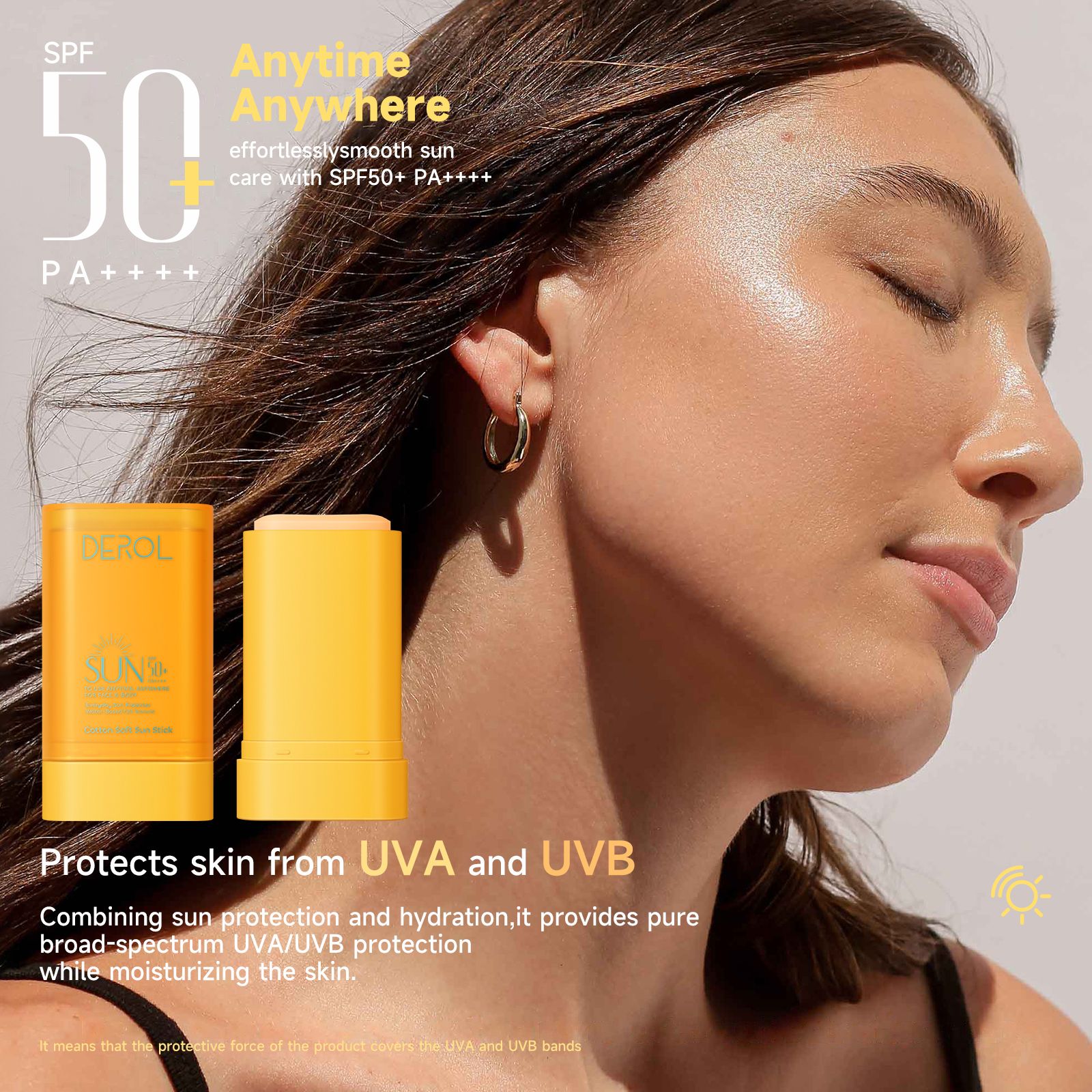 16G Cotton Soft Skin Care Sunscreen and Aftersun Sun Stick with SPF50+ PA++++ effortlessly smooth Sun care Universal sunscreen sticks European and American best-selling sunscreen