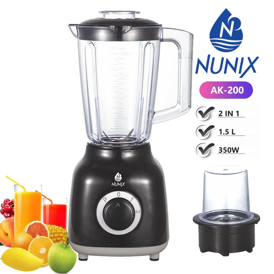 Nunix AK-200 2in1 1.5ltrs Blender with Grinding Machine White