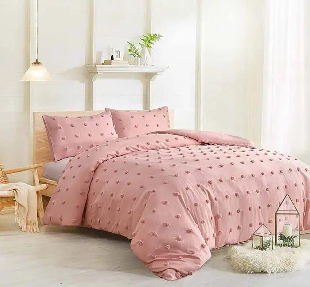 6pcs of Luxury Tufted Comforter  Bedding set (1 duvet, 1 Bedsheet and 4 Pillow Cases)