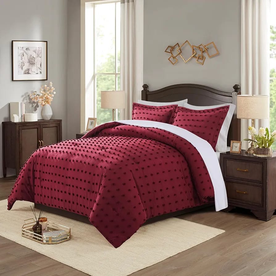 6pcs of Luxury Tufted Comforter  Bedding set (1 duvet, 1 Bedsheet and 4 Pillow Cases)