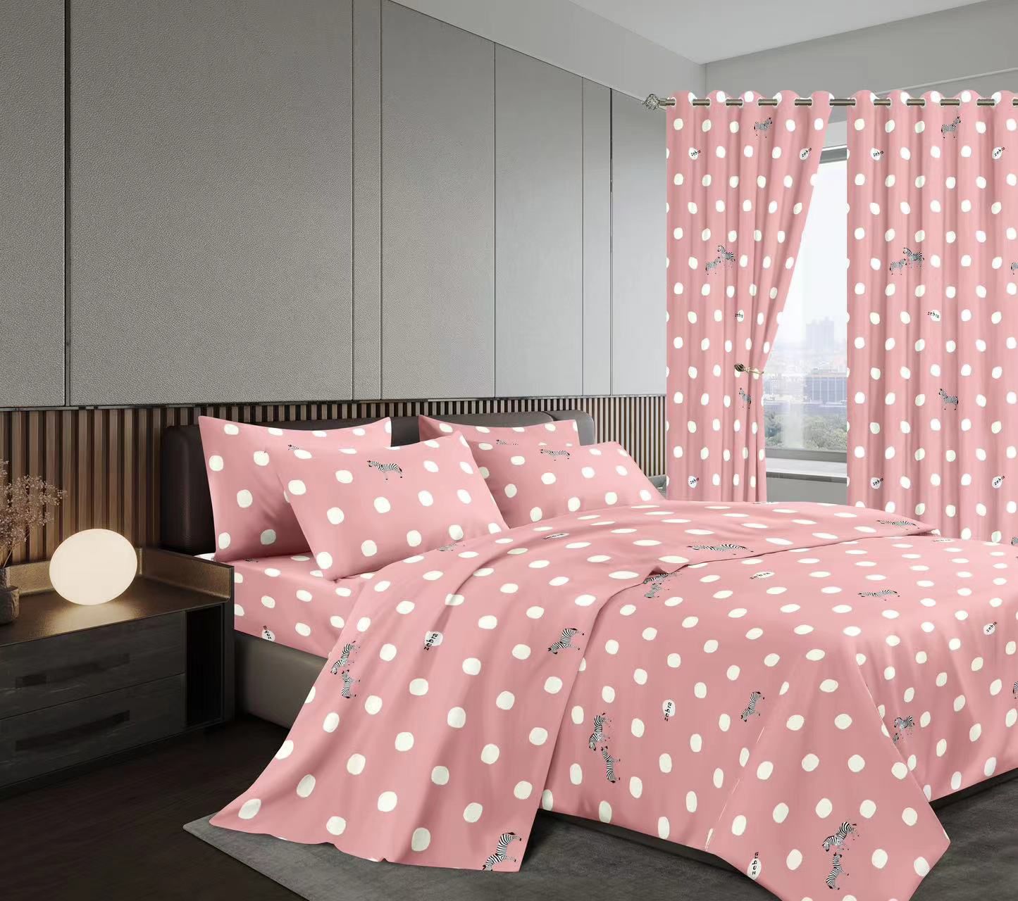 7pcs woolen Curtain duvet sets (1 Woolen Duvet, 2 Bedsheets, 2 Pillow Cases and 2 Matching curtain 1.5m each) Bedding Set