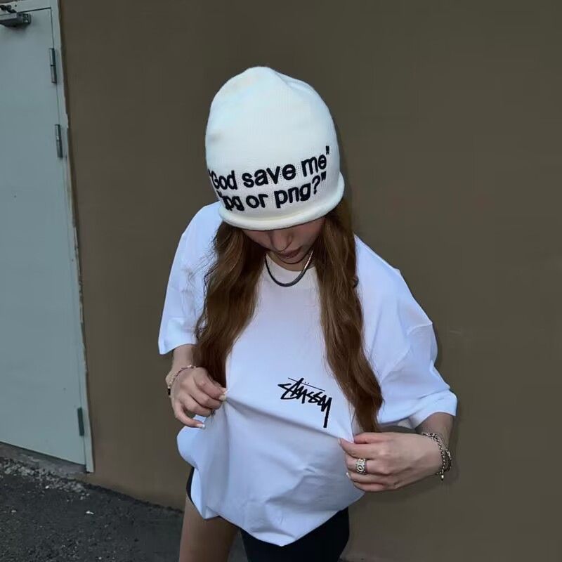 American Streetwear Men T-Shirt Harajuku Hip Hop Y2K Stussy Print Oversized Top Men and Women Round Neck Short Sleeve Top T-Shirts