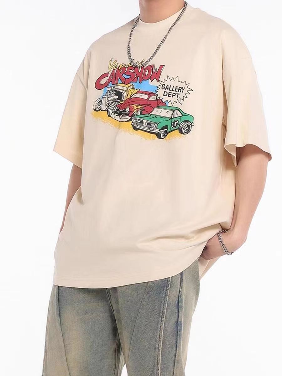 GALLERY DEPT FOG T Shirt Men High Street Short Sleeve T-shirts Hip Hop Shirt Men Tops Brand Shirt