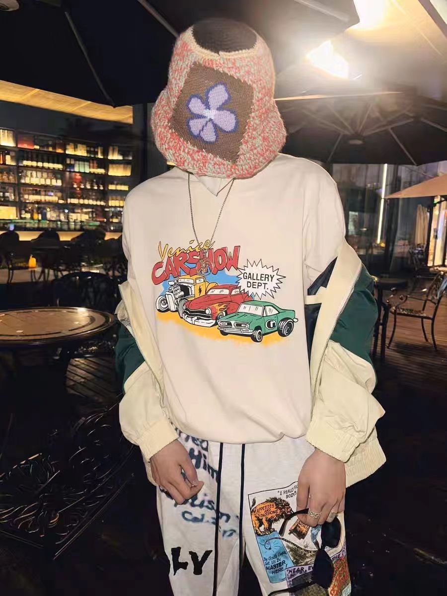 GALLERY DEPT FOG T Shirt Men High Street Short Sleeve T-shirts Hip Hop Shirt Men Tops Brand Shirt