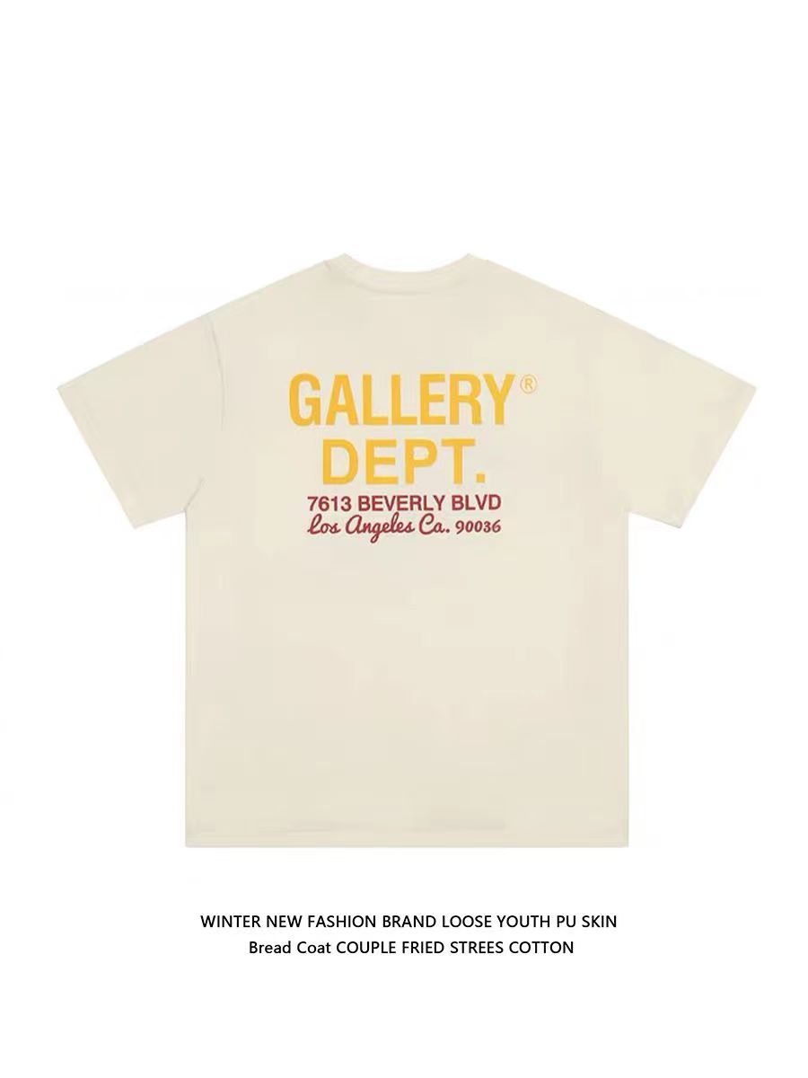 GALLERY DEPT FOG T Shirt Men High Street Short Sleeve T-shirts Hip Hop Shirt Men Tops Brand Shirt