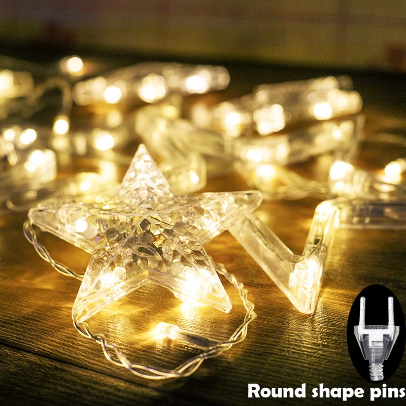 Five-Pointed Star Icicle Curtain Lights with 12 Stars Total 138 pcs LED Waterproof Linkable Curtain String Lights for Christmas/Wedding/party Backdrop