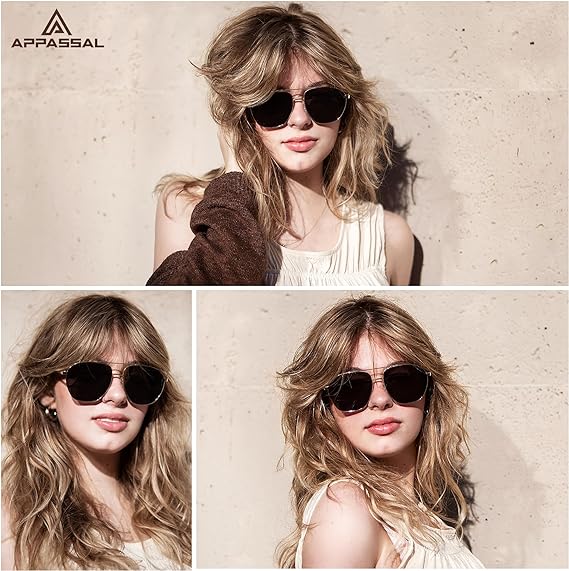 Retro Aviator Sunglasses for Women Men Vintage Square Metal Frame Sun Glasses CJ9325
