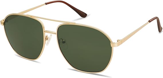 Retro Aviator Sunglasses for Women Men Vintage Square Metal Frame Sun Glasses CJ9325