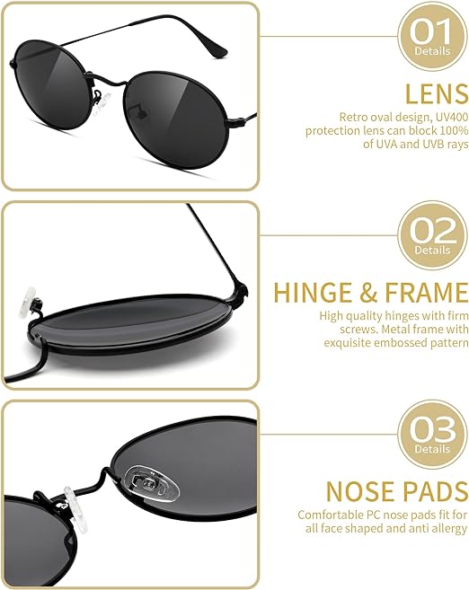 Classic Aviator Sunglasses for Men Women Driving Sun glasses Polarized Lens UV Blocking