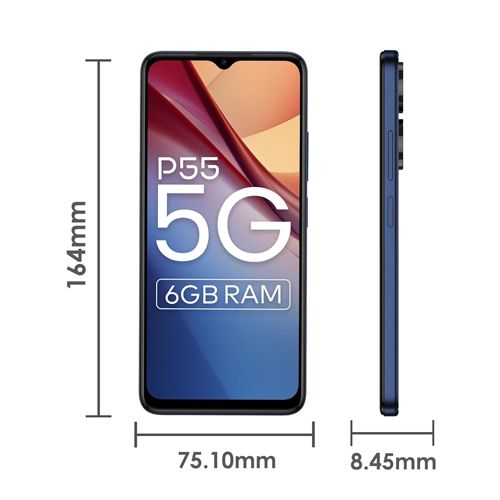 [Black Friday Deals] Itel P55 5G Network 128GB+(6+6)12GB RAM 6.6-Inch Screen Phone Dual SIM 50MP+8MP Camera  5000mAh Baterry Fingerprint And Face Unlock Power 55 Android 13 Smart Phones