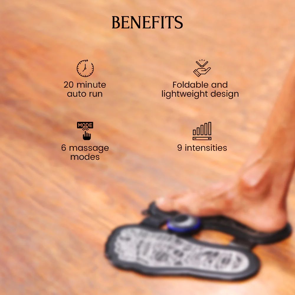 Wireless Foot Massager Leg Reshaping Feet Circulation Massage Mat, USB Rechargeable Folding Portable Electric Muscle Stimulator Pain Relief Health Care Tool