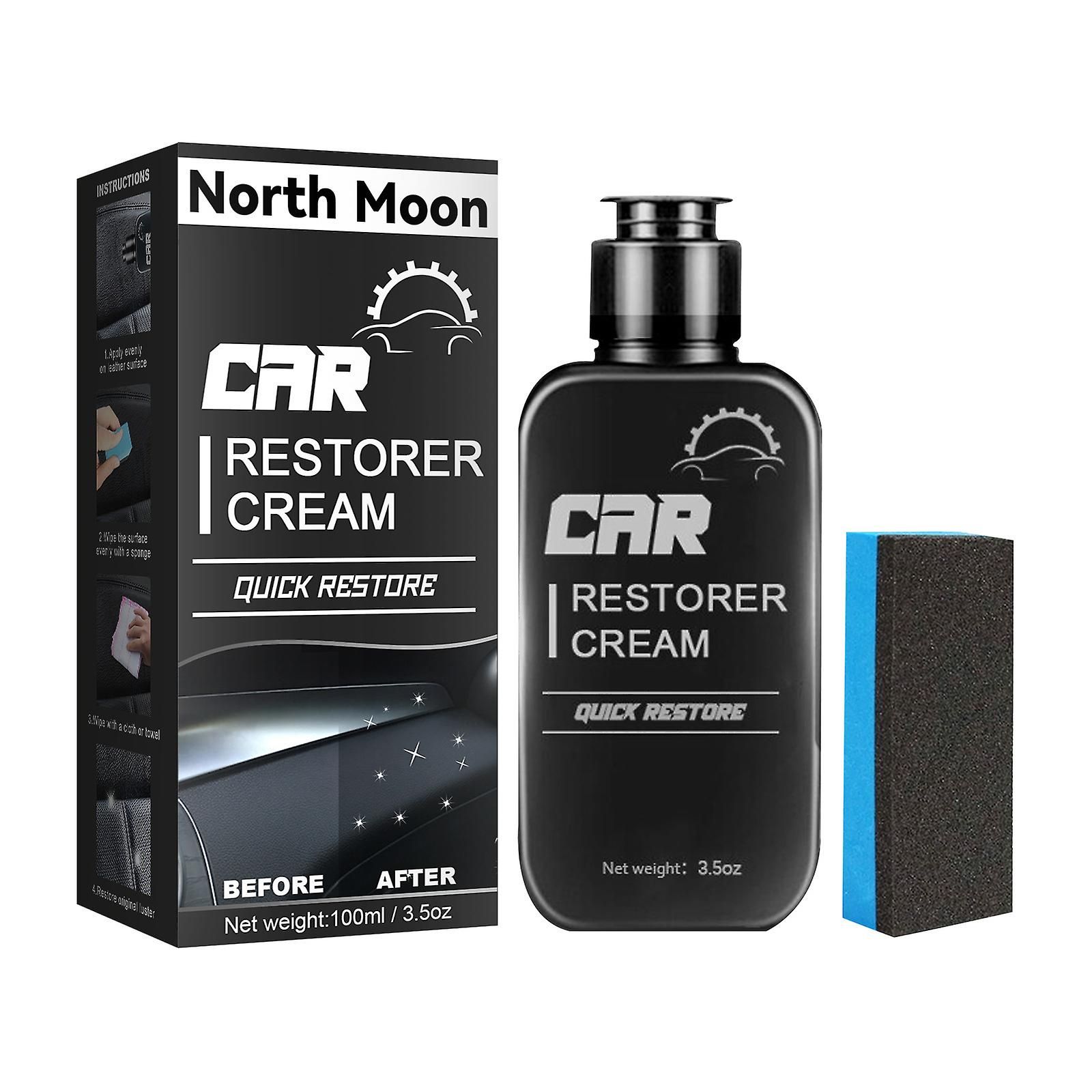 Car Leather & Plastic Restorer Cream Auto Cleaner Refurbishment Paste, Washable Refresh Aging Surface (100ml)