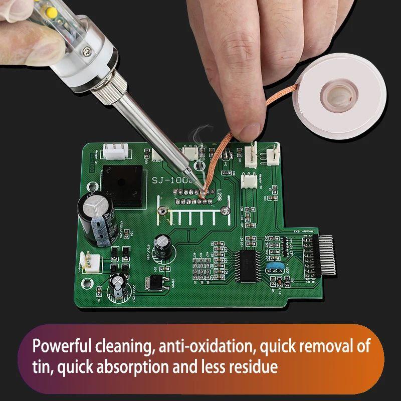 Professional Desoldering Wick Braid Tape Copper Welding Solder Remover 1/1.5/2.5/3/3.5/4mm Wire Soldering Wick Tin Lead Cord Flux BGA Repair Tool