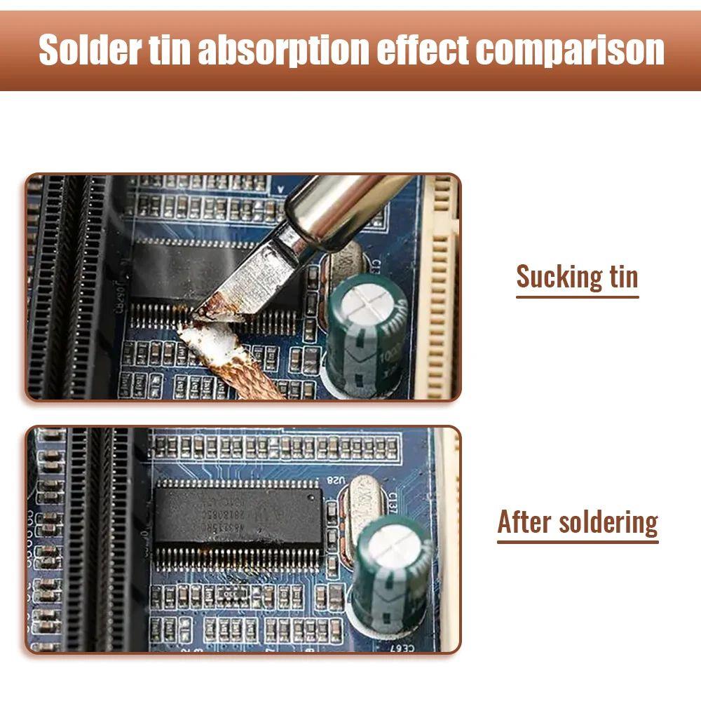 Professional Desoldering Wick Braid Tape Copper Welding Solder Remover 1/1.5/2.5/3/3.5/4mm Wire Soldering Wick Tin Lead Cord Flux BGA Repair Tool