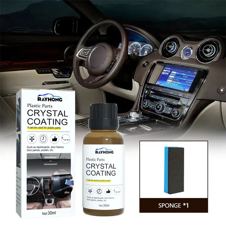Rayhong Crystal Coating Plastic Car Trim Restorer Refresher Retreading Agent Maintenance Wax Renewed Interior Parts Accessories 30ml