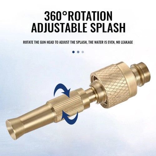 High-Pressure Sprayer Adjustable Brass Hose Nozzle for Car Wash, Gardening, and Lawn Care (Without Pipe)