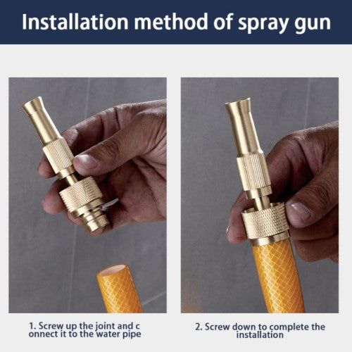 High-Pressure Sprayer Adjustable Brass Hose Nozzle for Car Wash, Gardening, and Lawn Care (Without Pipe)