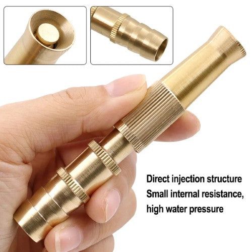 High-Pressure Sprayer Adjustable Brass Hose Nozzle for Car Wash, Gardening, and Lawn Care (Without Pipe)