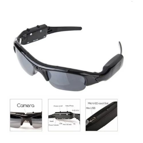 Spy Glasses Hidden Camera Polarized Sunglasses Detective Video Recorder(Micro SD Card NOT Included)