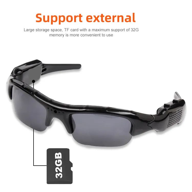 Spy Glasses Hidden Camera Polarized Sunglasses Detective Video Recorder(Micro SD Card NOT Included)