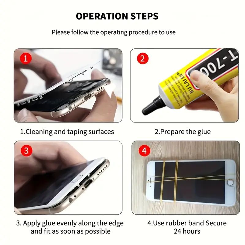 15ML 50ML 110ML Bulaien T7000 Black Contact DIY Glue Repair Adhesive With Precision Applicator Tip Soft Mobile Phone Repair Glue Border Back Cover LCD Screen Adhesive Frame Cracked Sealing