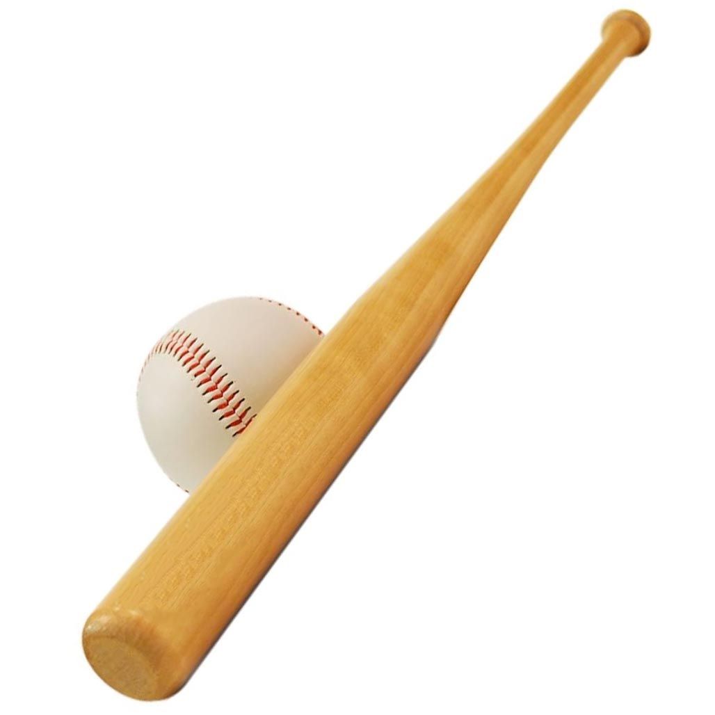 54cm Baseball + Bats for Children Solid Wood Shock Absorbing Durable Softball Stick Kids Baseball Training Competition Accessory