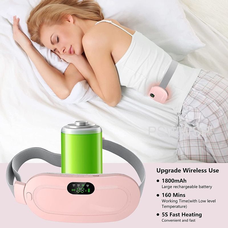 Menstrual Heating Pad Smart Warm Palace Belt Relief Waist Pain Cramps Vibrating Abdominal Massager Electric Device