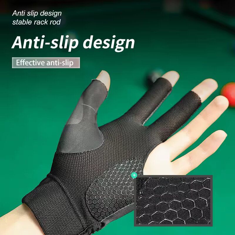 Left Hand Three Finger Billiard Glove Pool Snooker Sport Gloves 3 Fingers Pool Gloves Universal Size