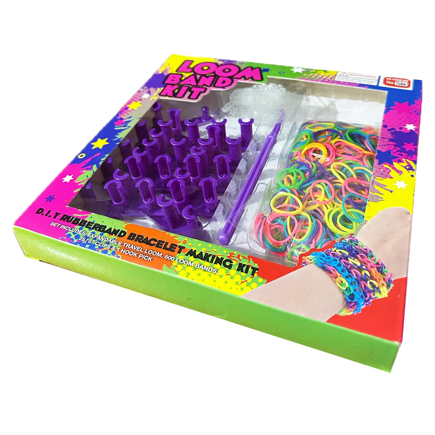 600pcs Loom Band Kit - DIY Rubberband Bracelet Making Kit Children Multi-color Make Woven Rubber Bands Gift