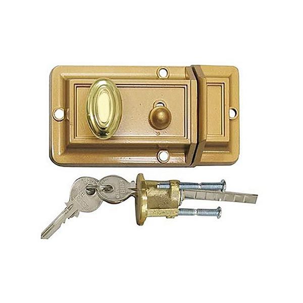 Diecast & Brass, Rim Night Latch and Locking Cylinder