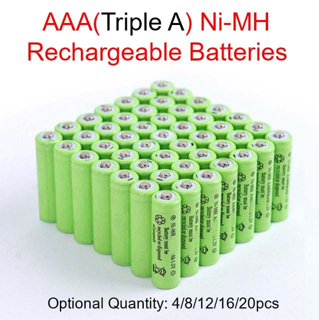 AAA Rechargeable Batteries 1.2V NI-MH Cell Triple A Battery Nimh Power Radio MP3 LED Torch Toy Camera Remote Control Microphone Laser Pointer