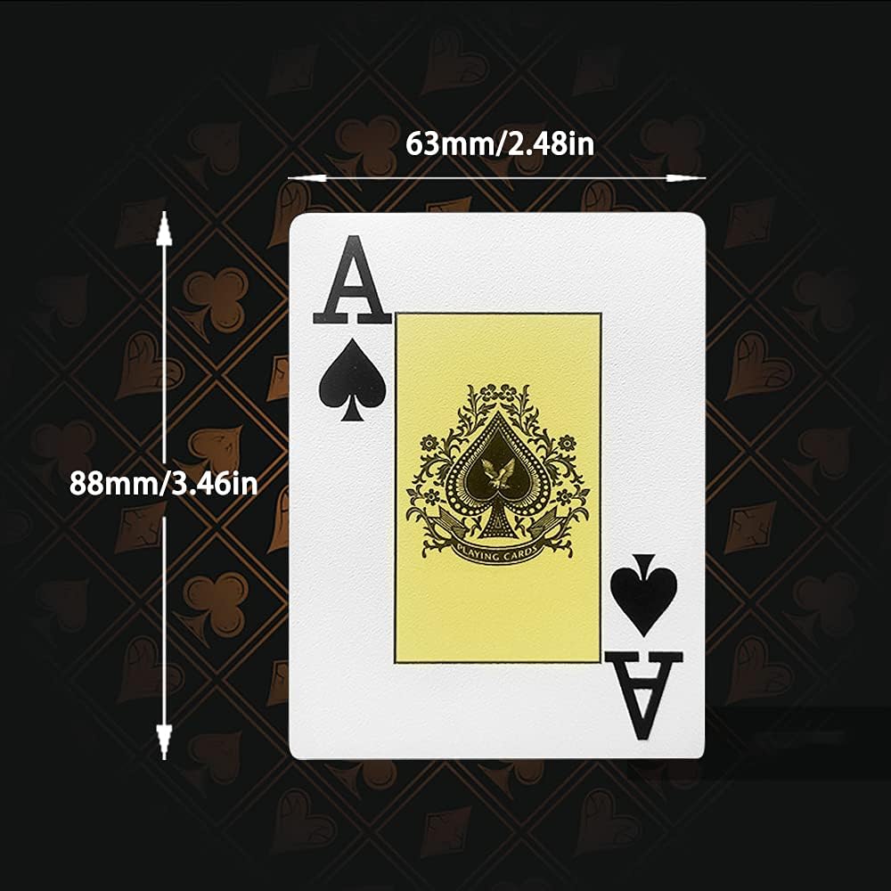 1 Deck of BLUE Professional Poker Cards, Casino Grade, Waterproof 100% Plastic Standard Playing Cards, Jumbo Index Poker Size for Texas Hold'em, Blackjack Premium Quality